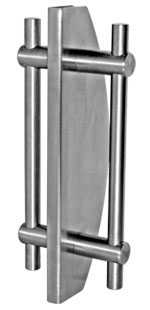 Tirador doble de pegar vidrio 10 mm I-270/INOX